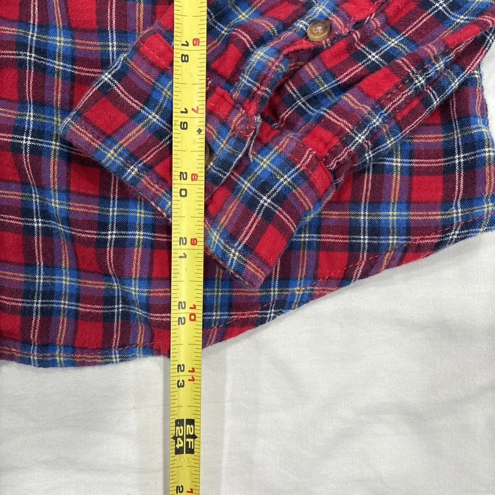 Abercrombie & Fitch Shirt Womens Small Red Flannel Button up Plaid - Picture 7 of 12